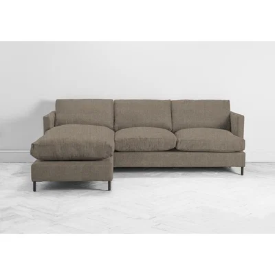 Perch and Parrow Justin Left Hand Chaise Sofa Bed in Belgian Chocolate