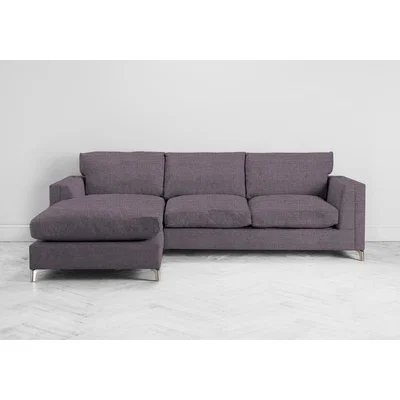 Perch and Parrow Chris Left Hand Chaise Sofa Bed in Violet Leaf