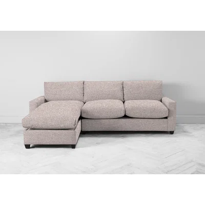 Perch and Parrow Mimi Left Hand Chaise Ottoman Sofa in Blush Pink