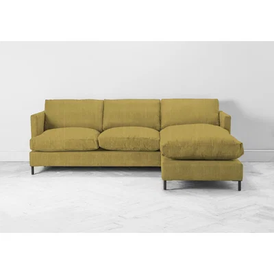 Perch and Parrow Justin Right Hand Chaise Sofa Bed in Dandelion
