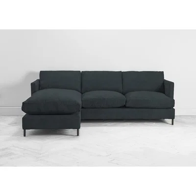 Perch and Parrow Justin Left Hand Chaise Sofa Bed in Denim Blue