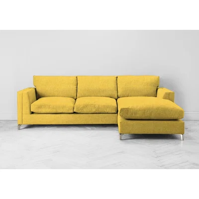 Perch and Parrow Chris Right Hand Chaise Sofa in Summer Buttercup