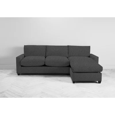 Perch and Parrow Mimi Right Hand Chaise Ottoman Sofa Bed in Crow Black