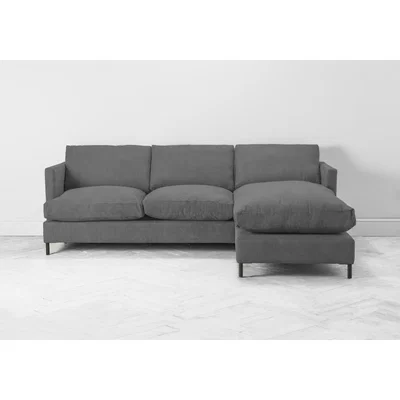 Perch and Parrow Justin Right Hand Chaise Sofa Bed in Proper Grey