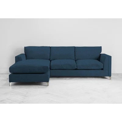 Perch and Parrow Chris Left Hand Chaise Sofa in Oxford Blue
