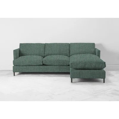 Perch and Parrow Justin Right Hand Chaise Sofa Bed in Turtle Green