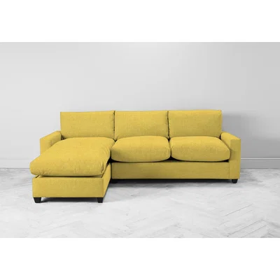 Perch and Parrow Mimi Left Hand Chaise Ottoman Sofa in Summer Buttercup