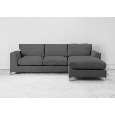 Perch and Parrow Chris Right Hand Chaise Sofa in Eggshell Grey