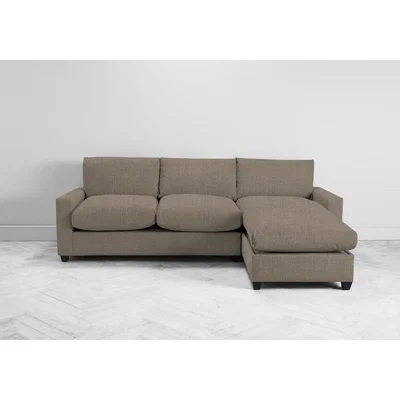 Perch and Parrow Mimi Right Hand Chaise Ottoman Sofa Bed in Belgian Chocolate