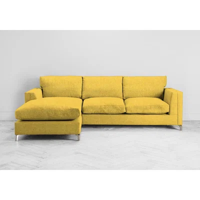 Perch and Parrow Chris Left Hand Chaise Sofa in Summer Buttercup