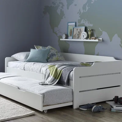 The Range Copella White Guest Bed With Trundle - White / Guest Bed With Trundle And Memory Foam Mattresses