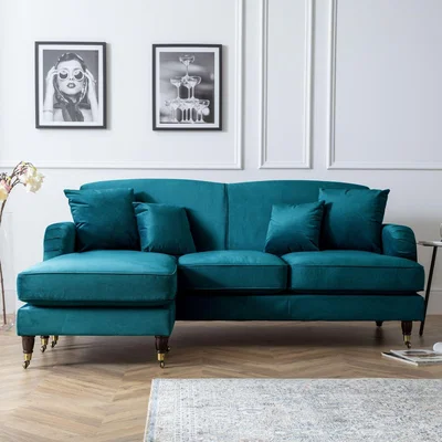 The Range The Caroline Chaise Sofa - peacock