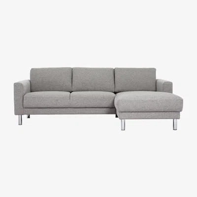 The Range Cleveland Chaise Lounge Sofa - Light Grey / Right-hand