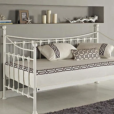The Range Metal Guest Day Bed with Underbed Trundle - 2 Mattress'