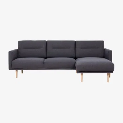 The Range Larvik Chaiselongue Oak Leg Sofa - Anthracite / Right-hand