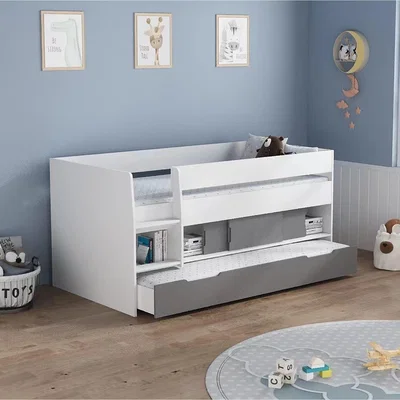 The Range Glide Guest Bed With Trundle - White/Grey