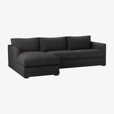 Sofa.com Aissa Medium LHF Chaise Sofa in Cadet Soft Chenille - sofa.com