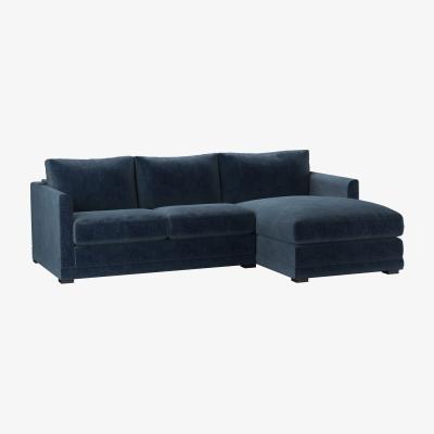 Sofa.com Aissa Small RHF Chaise Sofa in Portland blue Brushstroke - sofa.com