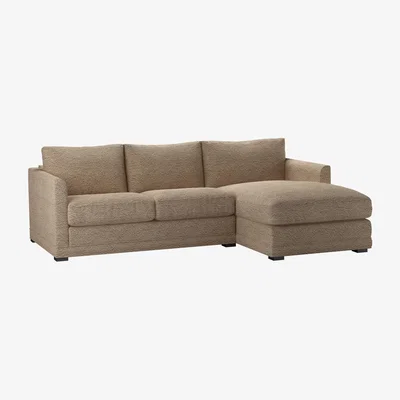 Sofa.com Aissa Small RHF Chaise Storage Sofa in Champagne Luxe Boucle - sofa.com