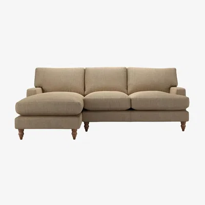 Sofa.com Isla Medium LHF Chaise Sofa in Flax Pure Belgian Linen - sofa.com