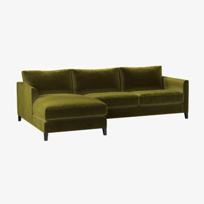 Sofa.com Izzy Medium LHF Chaise Sofa in Olive Cotton Matt Velvet - sofa.com