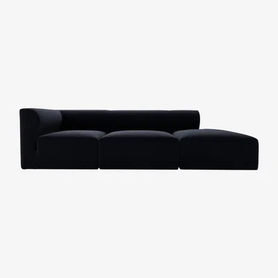 Sofa.com Cohen LHF Modular Sofa in Pitch Smart Cotton - sofa.com
