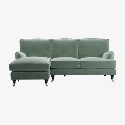 Sofa.com Bluebell LHF Chaise Sofa in Sage Smart Velvet - sofa.com