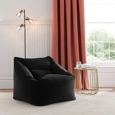 Dunelm Eliza Square Beanbag Chair Black