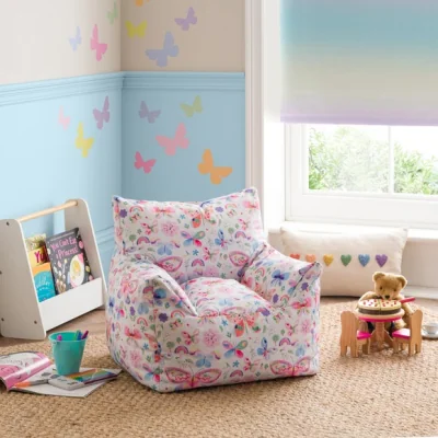 Dunelm Watercolour Butterfly Kids Bean Bag Chair