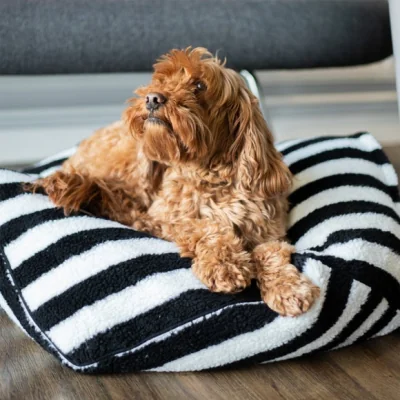 Dunelm Rosewood Sherpa Bean Bag Dog Bed