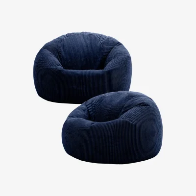 The Range Kingston Classic Beanbag, Corduroy 2 Pack - Navy