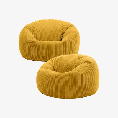 The Range Kingston Classic Beanbag, Corduroy 2 Pack - Yellow