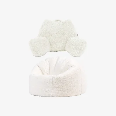 The Range Icon Cuddle Cushion and Kids Kingston Teddy Berber Classic Bean Bag - Natural