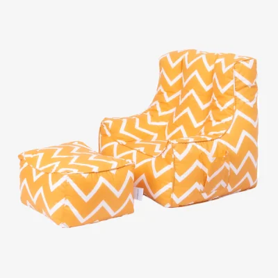 The Range Children's Bean Bag with Pouf Printed Beanbags - Zigzag