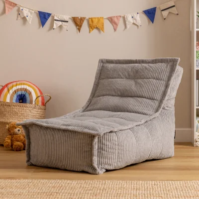 The Range Icon Kids Dolce Scandi Jumbo Cord Lounger Bean Bag - Light Grey
