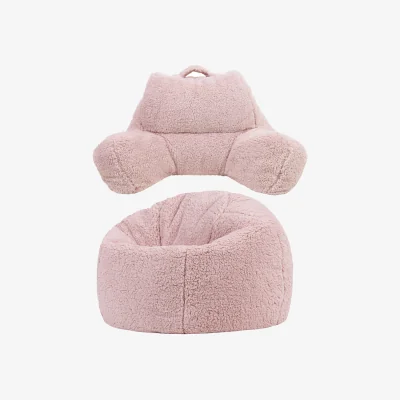 The Range Icon Cuddle Cushion and Kids Kingston Teddy Berber Classic Bean Bag - Light Pink