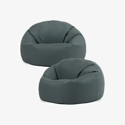 The Range Classic Indoor and Outdoor Bean Bag Set of 2 - Slate Grey