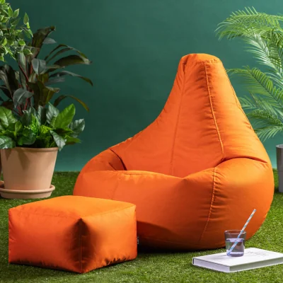 The Range Recliner Indoor Outdoor Bean Bag and Pouffe - Burnt Orange