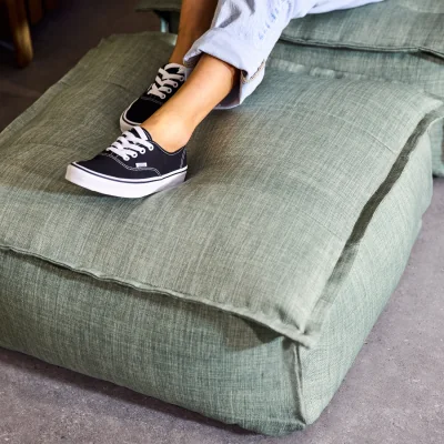 The Range Dolce Indoor Outdoor Pouffe Footstool Bean Bag - Green