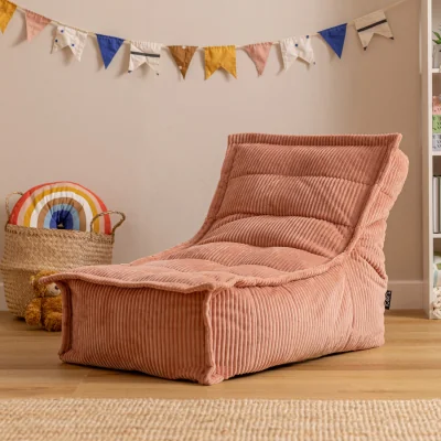 The Range Icon Kids Dolce Scandi Jumbo Cord Lounger Bean Bag - Dusty Pink