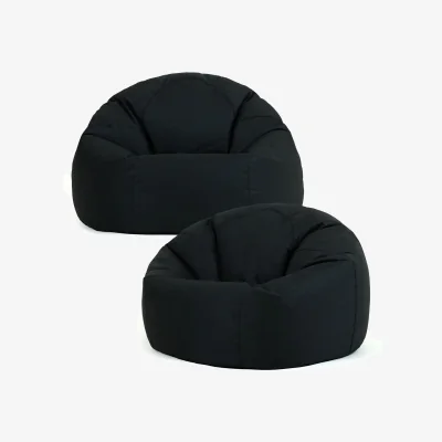 The Range Classic Indoor and Outdoor Bean Bag Set of 2 - Black