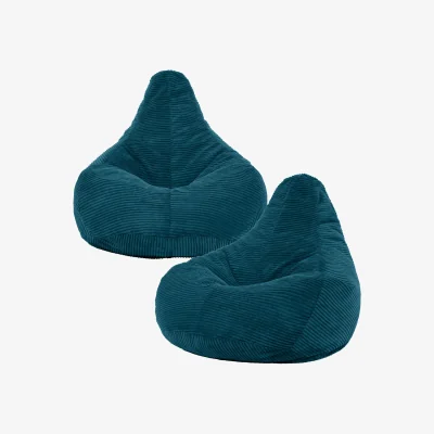 The Range Dalton Cord Adult Bean Bag Chair, Set of 2 - Teal