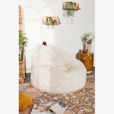 Urban Outfitters icon Cocoon Yeti Faux Fur Beanbag Lounge Chair - White ALL at Urban Outfitters